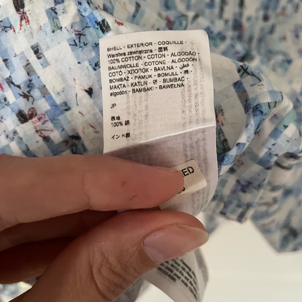 Desigual Blue and White Patterned 100% cotton Men’s Button down Shirt - Picture 8 of 11